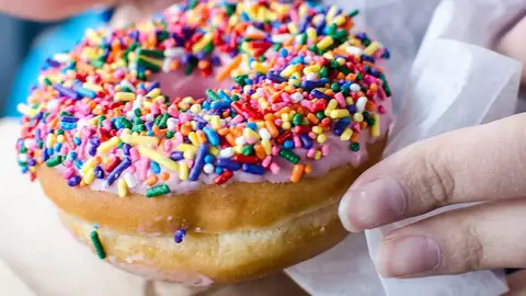 Rainbow sprinkle doughnut